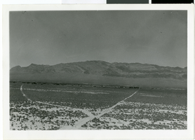 Photograph of a view from Corn Creek Ranch windmill, Nevada, circa 1938
