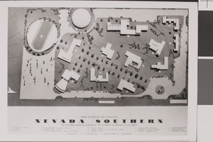 Photograph of campus model for Nevada Southern University, Las Vegas, circa 1950s