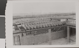Photograph of Frazier Hall construction, Nevada Southern University, Las Vegas, circa 1956
