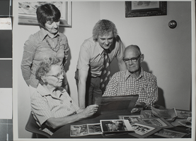 Black-and-white photograph of people at University of Nevada, Las Vegas, 1975