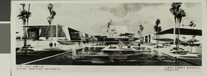 Photograph of architectural rendering of Fine Arts Complex, Las Vegas, 1967-1969