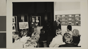 Photograph of Dean of Libraries and others, University of Nevada, Las Vegas, January 25, 1985