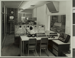 Photograph of closed circuit television system/studio, 1969