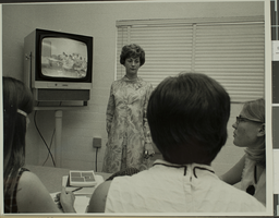 Photograph of closed circuit television studio with props, Las Vegas, circa 1969