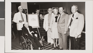 Black-and-white photograph of individuals at James Dickinson Library, University of Nevada, Las Vegas, October 10, 1981