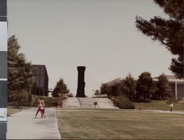 Photograph of flashlight sculpture, University of Nevada, Las Vegas, circa 1980s