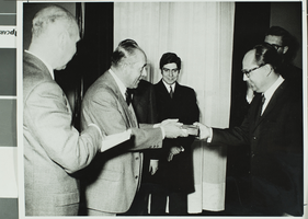 Photograph of Lothar Kreck and others, University of Nevada, Las Vegas, circa 1968-1970
