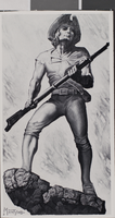 Photograph of the proposed "Rebel" statue, University of Nevada, Las Vegas, November 1977