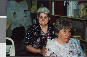 Photograph of Dolores Santa Cruz and Carol Rogers, University of Nevada, Las Vegas, May 1992