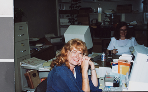 Photograph of Kay Tuma and Colleen Freeman, University of Nevada, Las Vegas, May 1992