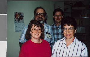Photograph of Government Documents Department staff, University of Nevada, Las Vegas, May 1992