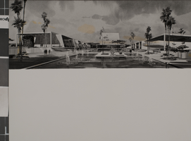 Photograph of drawing for proposed Art Center, Nevada Southern University, circa 1960s