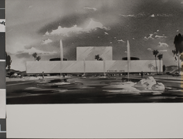 Photograph of drawing for proposed Art Center, Nevada Southern University, circa 1960s
