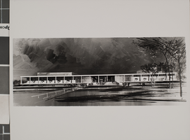 Photograph of Performing Arts Center drawing, University of Nevada, Las Vegas, circa 1970s