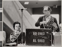 Photograph of dedication/cornerstone ceremony, University of Nevada, Las Vegas, October 07, 1984