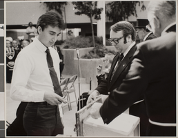Photograph of dedication/cornerstone ceremony, University of Nevada, Las Vegas, October 07, 1984