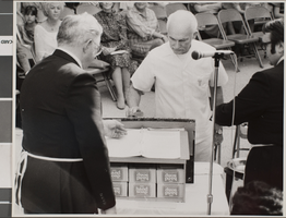 Photograph of dedication/cornerstone ceremony, University of Nevada, Las Vegas, October 07, 1984