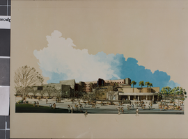 Photograph of Student Services Building and Classroom Complex proposal, University of Nevada, Las Vegas, circa 1970s-1980s