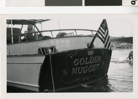 Photograph of Alta Ham on the deck of the Golden Nugget boat, Las Vegas, circa 1930s to 1950s