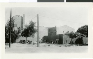 Photograph of El Portal theater under construction on Fremont Street, Las Vegas, circa early 1900s