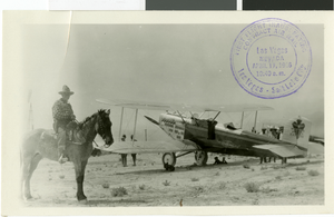 Photograph of first air mail plane, Las Vegas, April 17, 1926