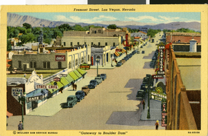 Postcard of Fremont Street, Las Vegas, June 30, 1940
