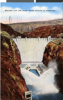 Postcard of Hoover Dam, circa mid 1930s to 1950s