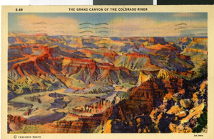 Postcard of the Grand Canyon, circa mid 1930s to 1950s