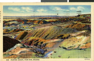 Postcard of the Painted Desert, Arizona, circa mid 1930s to 1950s