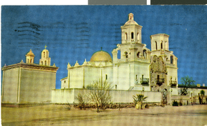 Postcard of Mission San Xavier del Bac, Arizona, circa mid 1930s to 1950s