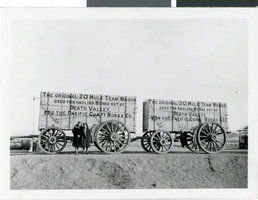 Photograph of a mule wagon, Baker, California, circa early 1930s to 1940s