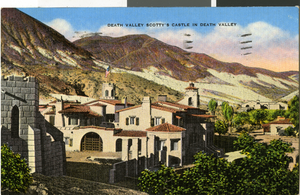 Postcard of Scotty's Castle, Death Valley, California, circa 1930s