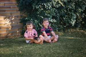 Slide of Mary and Janey, Fall of 1955