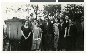 Photograph of a group including Fred Wilson, F. B. Hubbard, and Ida Hubbard, circa 1930s