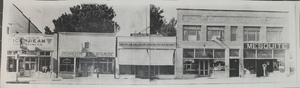 Photograph of shops on Las Vegas street, circa early 1900s