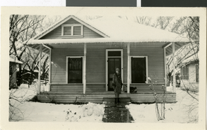 Photograph of Maurine Wilson in front of her home in Las Vegas, circa 1930s to 1940s