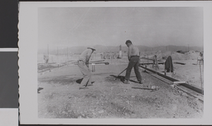Photograph of Maude Frazier Hall construction, Nevada Southern University, circa 1957