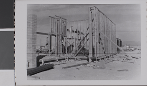 Photograph of Maude Frazier Hall construction, Nevada Southern University, circa 1957