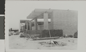 Photograph of Maude Frazier Hall construction, Nevada Southern University, circa 1957