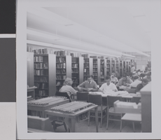 Photograph of library office in Grant Hall, Nevada Southern University, circa 1960-1961