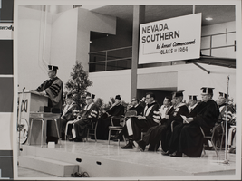 Photograph of first commencement ceremony, Nevada Southern University, 1964