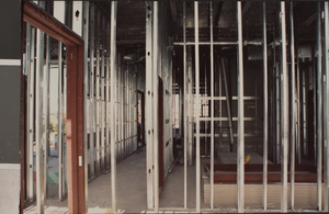 Photograph of the interior of the Rod Lee Bigelow Health Sciences building under construction, University of Nevada, Las Vegas, circa 1991-1992