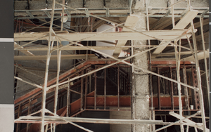 Photograph of a lobby under construction, University of Nevada, Las Vegas, circa 1991-1992