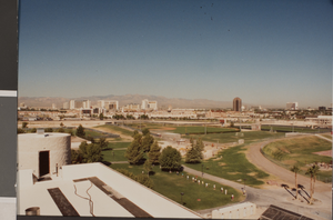 Photograph of the Las Vegas strip and UNLV campus, University of Nevada, Las Vegas, Las Vegas, October 4, 1991