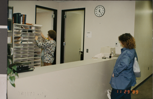 Photograph of a front office, University of Nevada, Las Vegas, circa 1991-1992