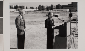 Photograph of a speaker at the groundbreaking ceremony, University of Nevada, Las Vegas, circa 1991-1992