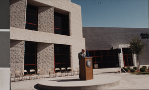 Photograph of an unidentified speaker, University of Nevada, Las Vegas, circa 1991-1992