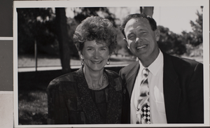 Photograph of two unidentified people at  the groundbreaking ceremony, University of Nevada, Las Vegas, circa 1991-1992
