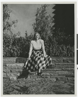 Photograph of Evelyn Peralto posing in a dress, Las Vegas, circa 1930s and 1940s
