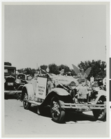 Photograph of Maury Soss driving on Labor Day, Las Vegas, September 5, 1932